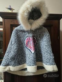 Mantellina lana con cappuccio Tg 6/7 anni
