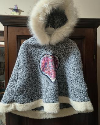 Mantellina lana con cappuccio Tg 6/7 anni