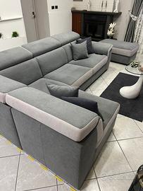 DIVANO LETTO IN TESSUTO GRIGIO