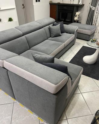 DIVANO LETTO IN TESSUTO GRIGIO