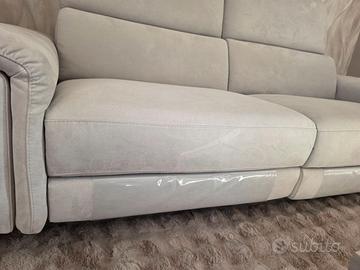 Divano 3 posti in alcanthara  grigio pwrla