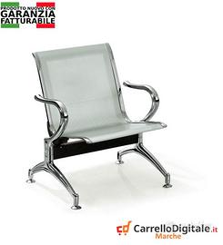 Sedia da attesa in acciaio – NUOVA – 1 posto