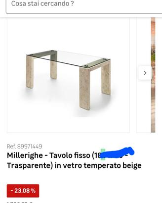 tavolo in vetro millerighe stones