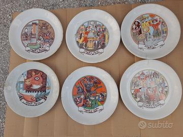 n. 6 PIATTI DA COLLEZIONE AUTOGRILL ANNI '80