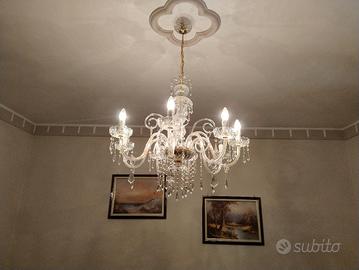 Lampadario 8 Luci in Vero Cristallo di Boemia