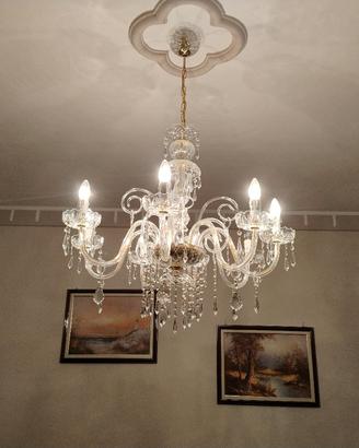 Lampadario 8 Luci in Vero Cristallo di Boemia