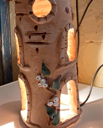 Lampada torre terracotta H30cm per hobbistica