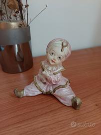 Statuetta in Ceramica Pierrot  Pagliaccio genio