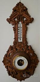 Barometro e termometro intagliato 