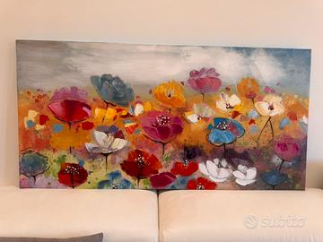Quadro su tela floreale 120x60