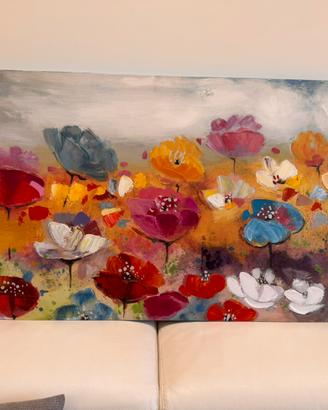 Quadro su tela floreale 120x60