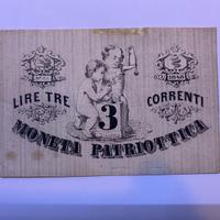 Banconota Patriottica da 3 lire del 1848