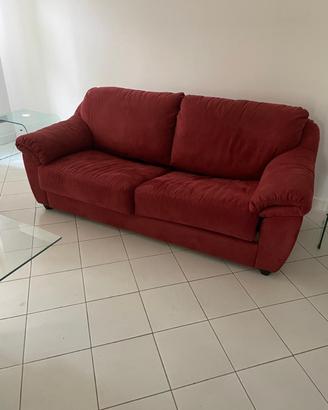 Divano letto in Alcantara bordeaux matrimoniale