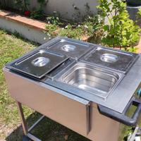Carrello inox riscaldante