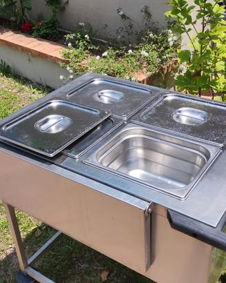 Carrello inox riscaldante