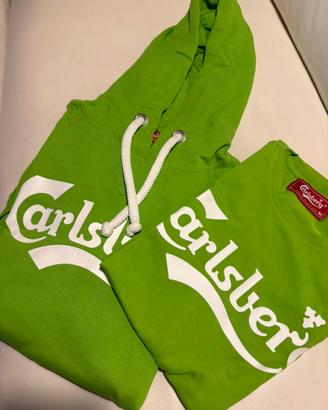 Felpa e t shirt Carlsberg uomo verde acido tg M