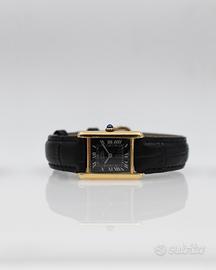 Cartier Must Tank Black Roman Dial