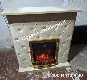 camino in velluto oro stufa elettrica stile barocc