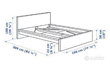 Letto Matrimoniale Noce Materasso Doghe Legno