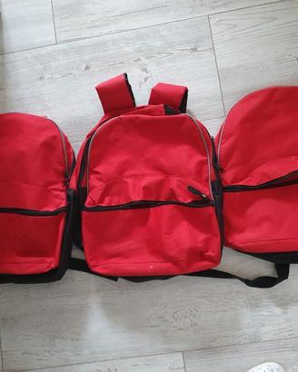 SET di 3 zainetti rossi per tempo libero, etc