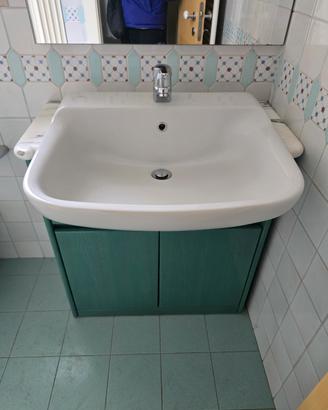 Mobile bagno compreso di lavandino, specchio, pian