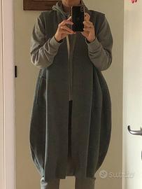 Maxi gilet grigio nuovo con etichetta