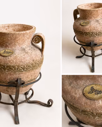 Anfora vaso decorativo piccolo in ceramica