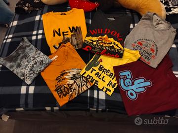 Lotto 7 magliette tema viaggio, natura e indiani 