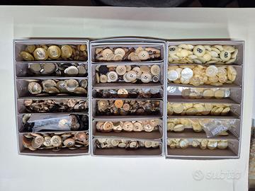 Bottoni assortiti toni neutri e avorio - 3 scatole