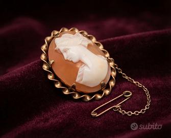 Antico e splendido cammeo oro 9ct Rolled Gold