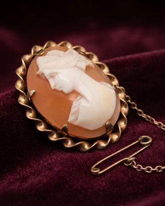 Antico e splendido cammeo oro 9ct Rolled Gold