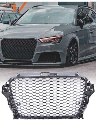 GRIGLIA AUDI A3 8V 12-16 LOOK S3 NERO LUCIDO PDC