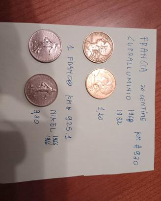 Lotto monete francesi.

- Moneta da 20 centesimi, 