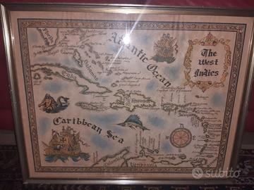 Antica mappa dei Caraibi