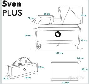 Lettino da viaggio Lionelo( materasso a parte)