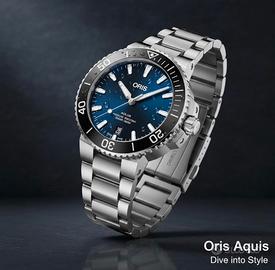 Oris Aquis Date Blue Dial Steinless
