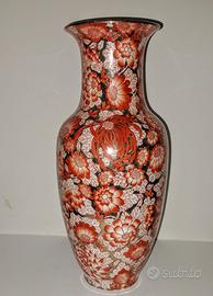 Vaso Ceramica decorazioni floreali H cm 40 