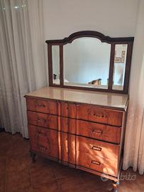 Comò cassettone anni '40 in radica