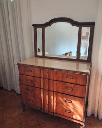 Comò cassettone anni '40 in radica
