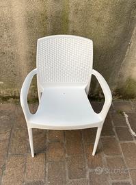 Sedie esterno poltrone seduta da giardino bianche