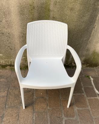 Sedie esterno poltrone seduta da giardino bianche