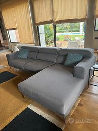 Divano angolare fabbri salotti con chaise-longue