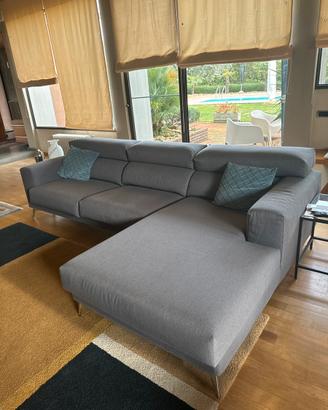 Divano angolare fabbri salotti con chaise-longue