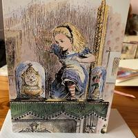 Card vintage "Alice through the looking glass"