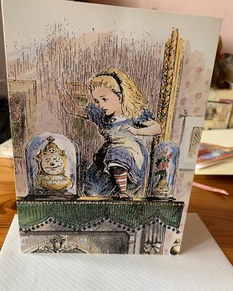 Card vintage "Alice through the looking glass"