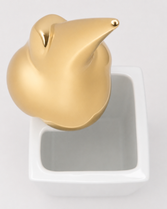 Rituali Domestici - vaso Ti Becco bianco e oro