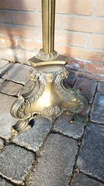 Piantana e tre appliques in bronzo dorato