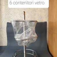 espositore girevole + 6 pz. contenitori vetro 