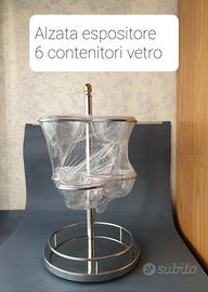 espositore girevole + 6 pz. contenitori vetro 