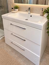 Mobile bagno bianco con 3 cassettoni